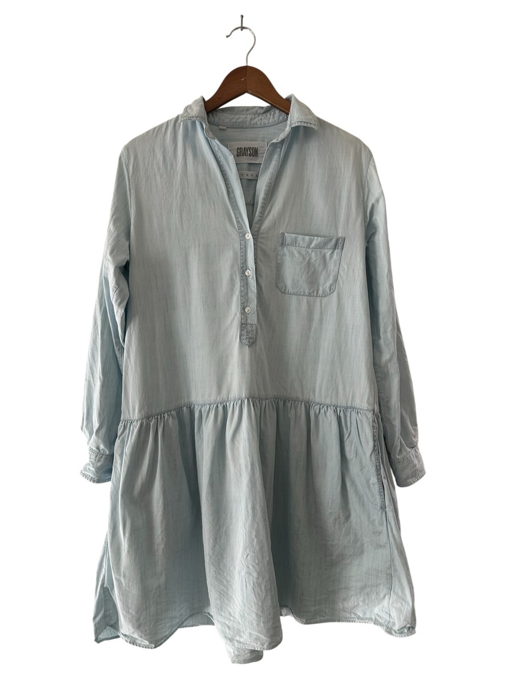Grayson Frank & Eileen 2 SM Light Blue Chambray The Changemaker Drop Waist Dress